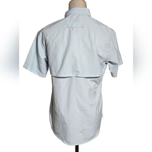 L.L. Bean Light Blue Casual Short Sleeve Gorpcore Button Down Shirt - Picture 5 of 7